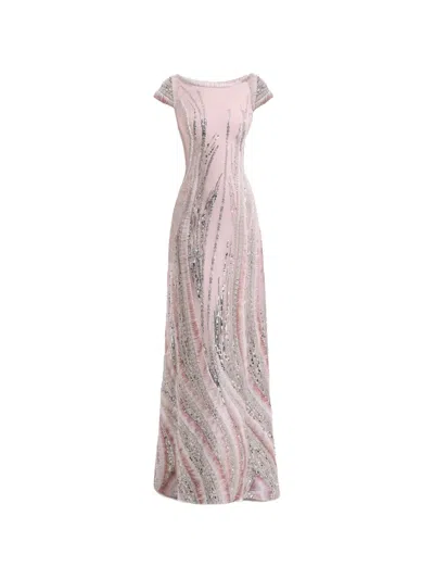 Gemy Maalouf Beaded Sequin-embellished Dress In Pink