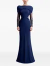 Gemy Maalouf Beaded-sleeve Dress In Blue