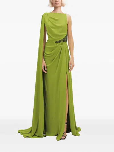 Gemy Maalouf Beaded Waistline Dress In Green