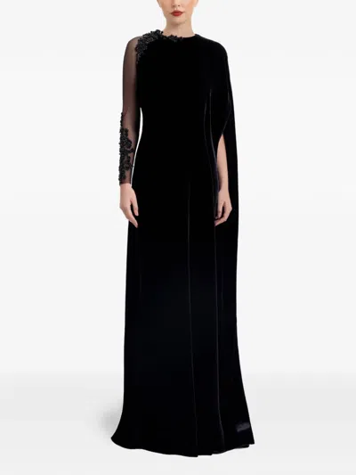 Gemy Maalouf Beaded-embellishment Maxi Dress In Black