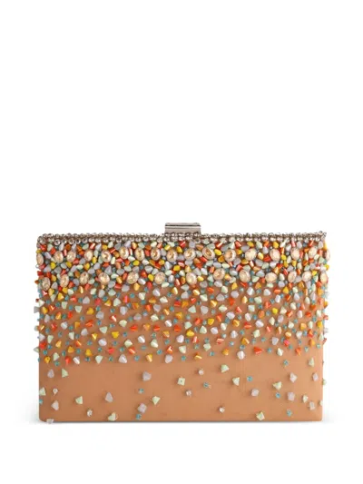 Gemy Maalouf Bejewelled Box Clutch Bag In Neutral