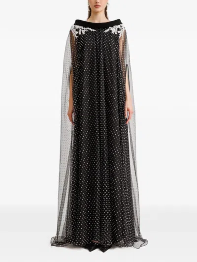 Gemy Maalouf Boat-neck Gown In Black