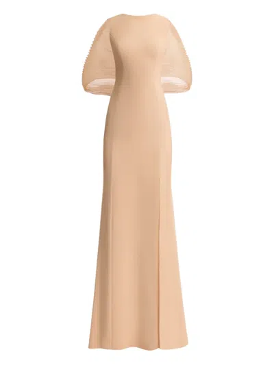 Gemy Maalouf Bow-detail Maxi Dress In Neutral