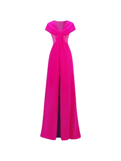 Gemy Maalouf Bow-like Maxi Dress In Pink