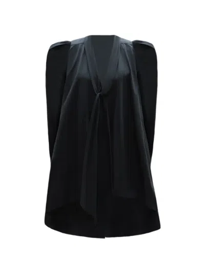 Gemy Maalouf Bow Long-sleeve Top In Black