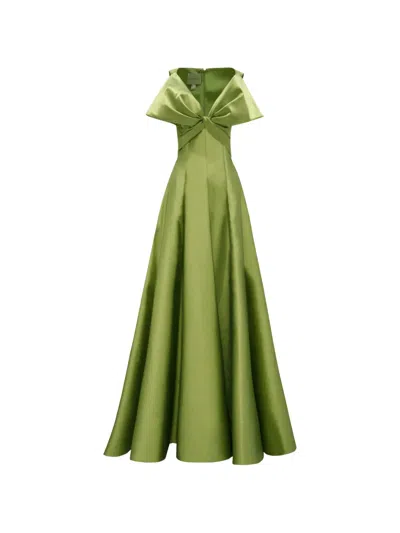 Gemy Maalouf Bow-detail Maxi Dress In Green