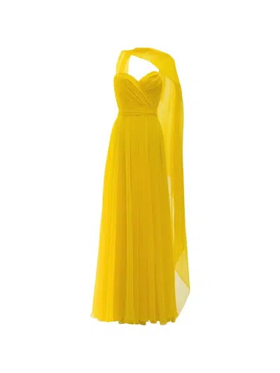 Gemy Maalouf Kleid Mit Cape-detail In Yellow