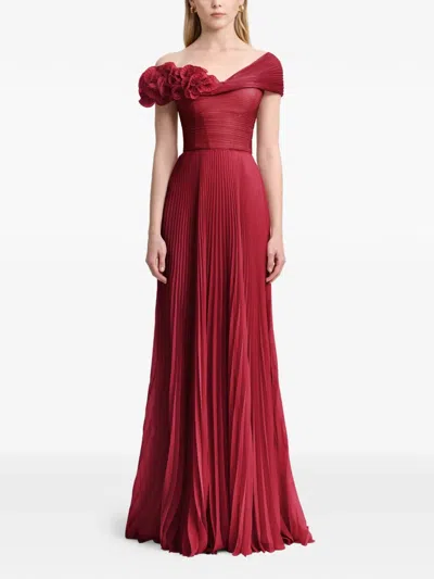 Gemy Maalouf Chiffon Corset Gown In Blue