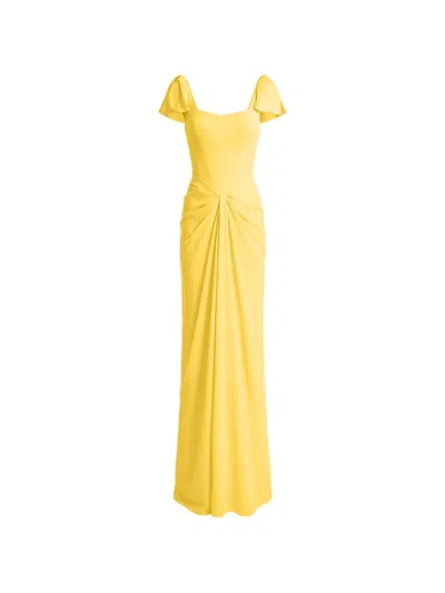 Gemy Maalouf Corset-style Draped Dress In Yellow