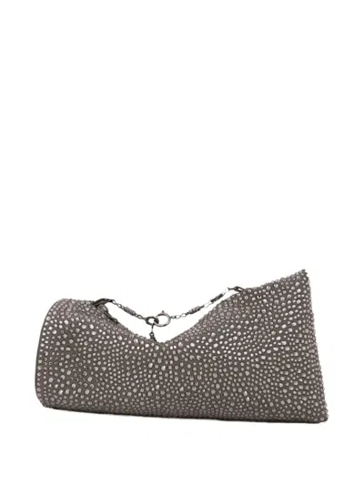 Gemy Maalouf Crystal-embellished Clutch Bag In Gray