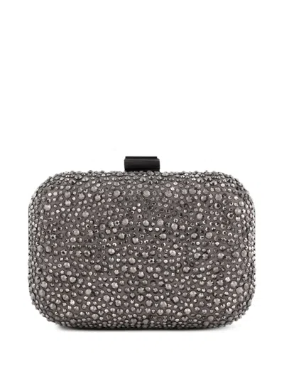 Gemy Maalouf Crystal-embellished Crepe Clutch Bag In Gray