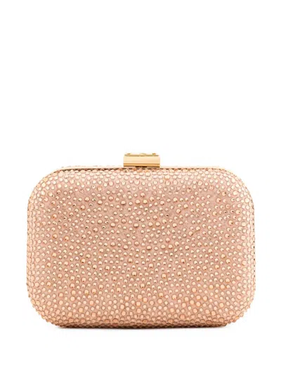 Gemy Maalouf Crystal-embellished Crepe Clutch Bag In Pink