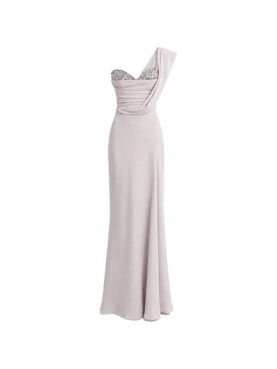 Gemy Maalouf Crystal-embellished Draped Dress In White