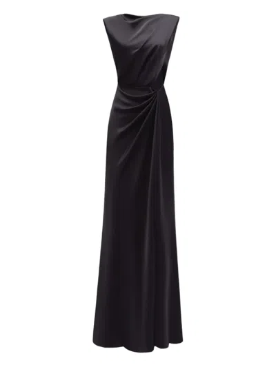 Gemy Maalouf Cut-out Draped Maxi Dress In Black