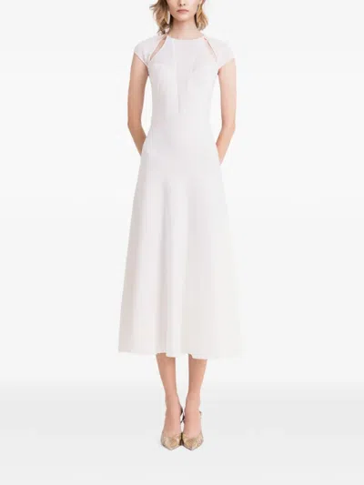 Gemy Maalouf Cut-out Detail Midi Dress In White