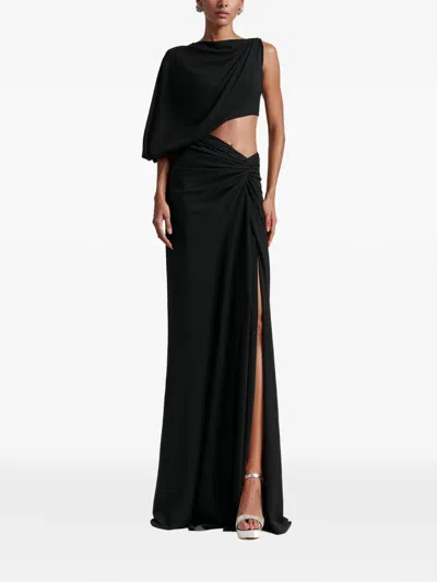 Gemy Maalouf Cut-out Draped Dress In Black