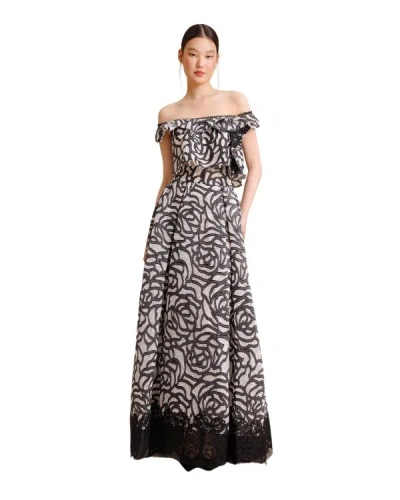 Gemy Maalouf Delicate Lace Details Dress - Long Dresses In White