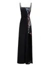 Gemy Maalouf Draped Beaded Maxi Dress In Black