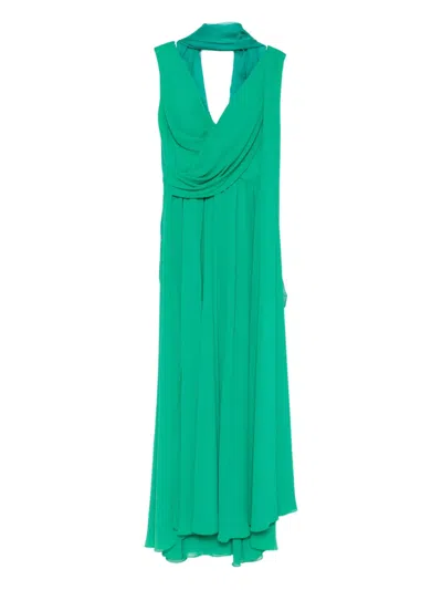 Gemy Maalouf Draped Cowl-neck Dress In Green