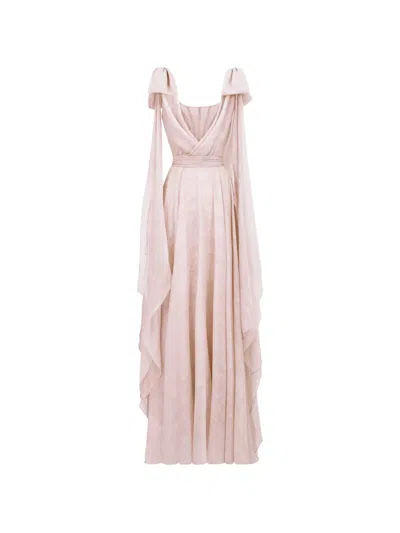 Gemy Maalouf Draped Crystal-embellished Dress In Pink