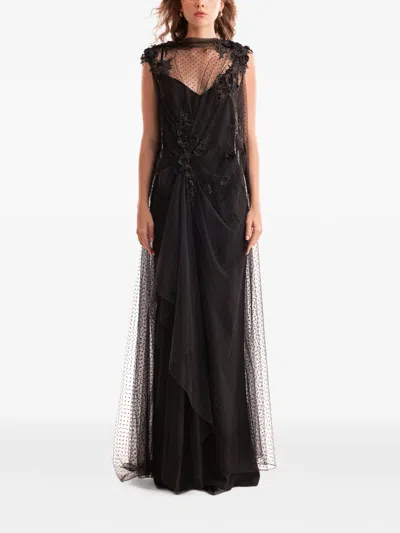 Gemy Maalouf Draped Maxi Dress In Black
