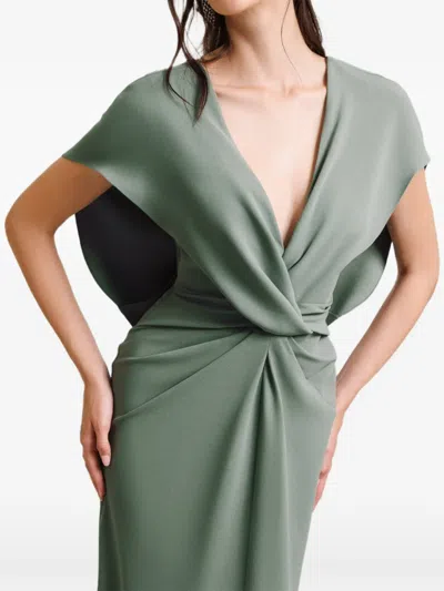 Gemy Maalouf Draped Maxi Dress In Green