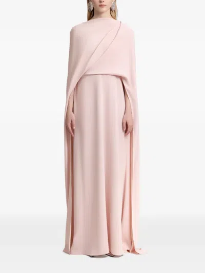 Gemy Maalouf Draped Maxi Dress In Pink