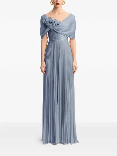 Gemy Maalouf Draped-panel Gown In Blue