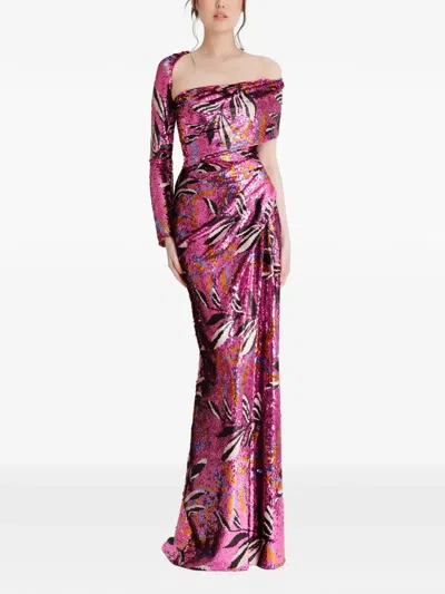 Gemy Maalouf Draped Sequin Dress In Multi