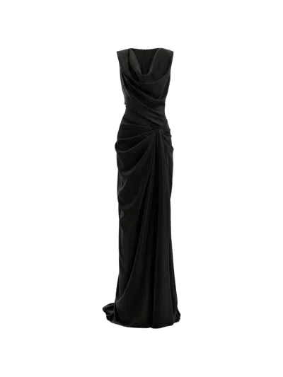 Gemy Maalouf Draped Sleeveless Dress In Black