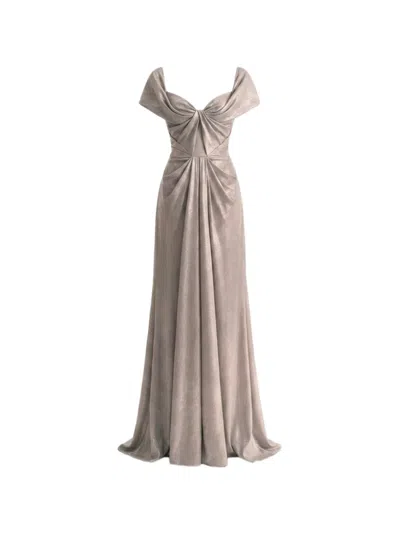 Gemy Maalouf Draped Sweetheart-neck Dress In Neutral