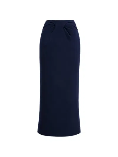 Gemy Maalouf Draped-detail Midi Skirt In Blue