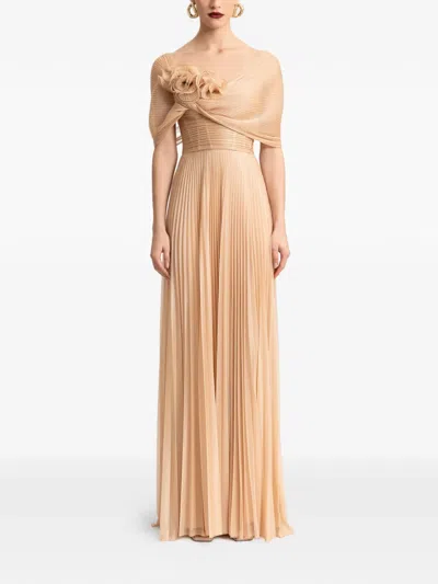 Gemy Maalouf Draped-panel Gown In Neutral