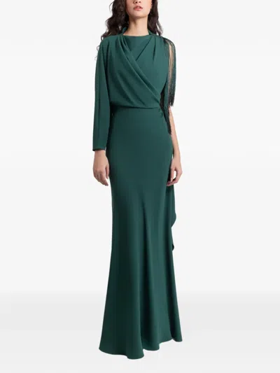 Gemy Maalouf Draping-detail Maxi Dress In Green