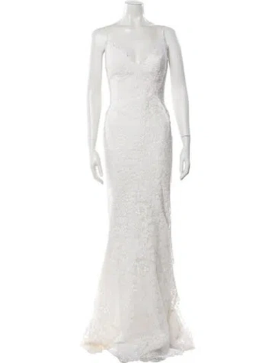 Pre-owned Gemy Maalouf Dress In White