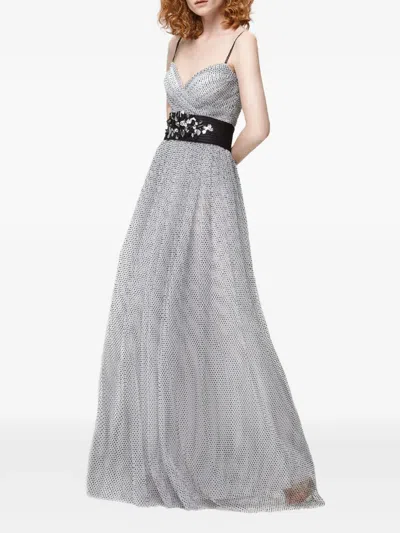 Gemy Maalouf Embellished Polka-dot Dress In Gray