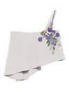 Gemy Maalouf Embroidered-flowers One-shoulder Top In Gray