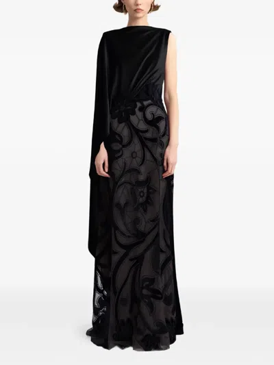Gemy Maalouf Embroidered Maxi Dress In Black