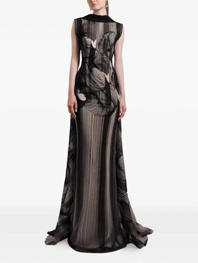 Gemy Maalouf Embroidered Maxi Dress In Multi