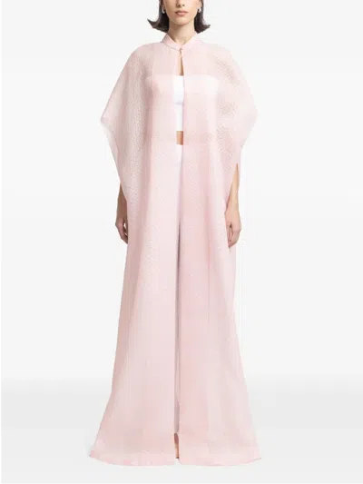 Gemy Maalouf Floor-length Open Maxi Dress In Pink