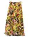 Gemy Maalouf Floral-print Fringed Maxi Skirt In Yellow