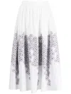 Gemy Maalouf Floral-print Jacquard Midi Skirt In White