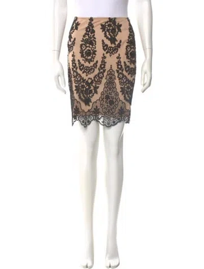 Pre-owned Gemy Maalouf Floral Print Mini Skirt In Black