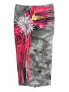 Gemy Maalouf Floral-print Zip-front Skirt In Multi