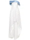 Gemy Maalouf Floral Sequin-embellished Midi Dress In Blue