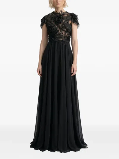 Gemy Maalouf Floral-appliqu In Black