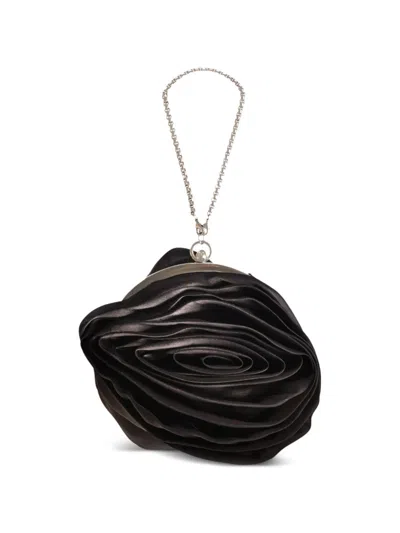 Gemy Maalouf Floral-design Clutch Bag In Black