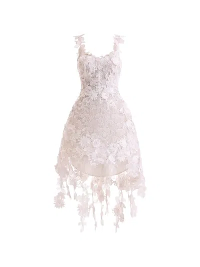 Gemy Maalouf Floral-lace Cage Dress In Multi