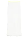 Gemy Maalouf Frayed-edges Midi Skirt In White