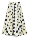 Gemy Maalouf Geometric-print Pleated Skirt In Multi